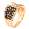 Каблучка Xuping колір Позолота 18K "Інкрустація чорними кристалами" фото №2