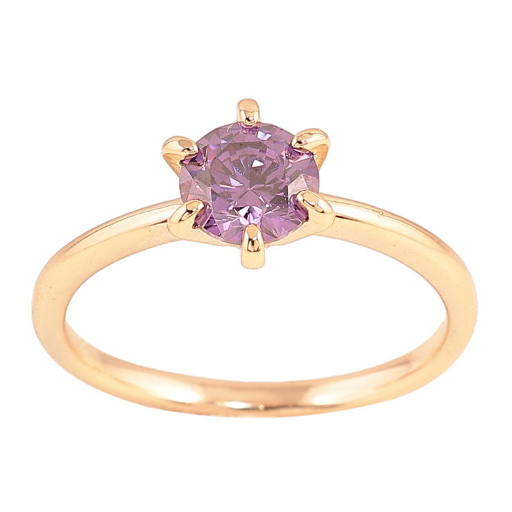 Кольцо Xuping цвет Позолота 18K "Сиреневый кристалл" ø 6мм фото №10