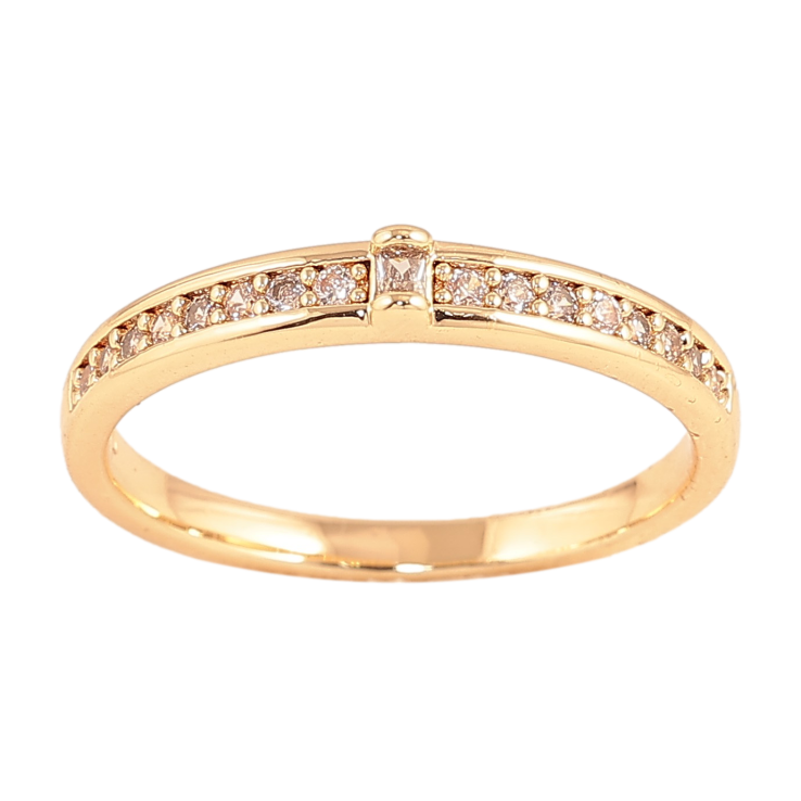 Каблучка Xuping колір Позолота 18K "Доріжка кристалів" фото №21