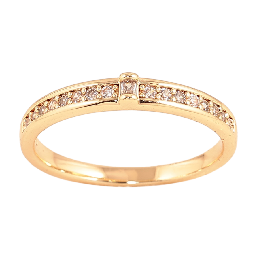 Кольцо Xuping цвет Позолота 18K "Дорожка кристаллов" фото №1
