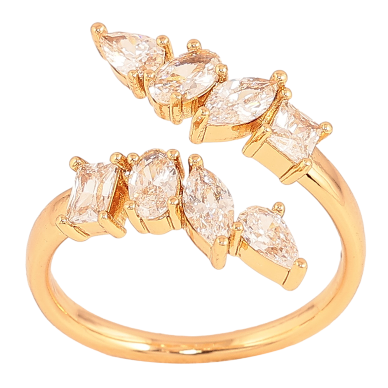 Кольцо Xuping цвет Позолота 18K "Узор с кристаллами" фото №14