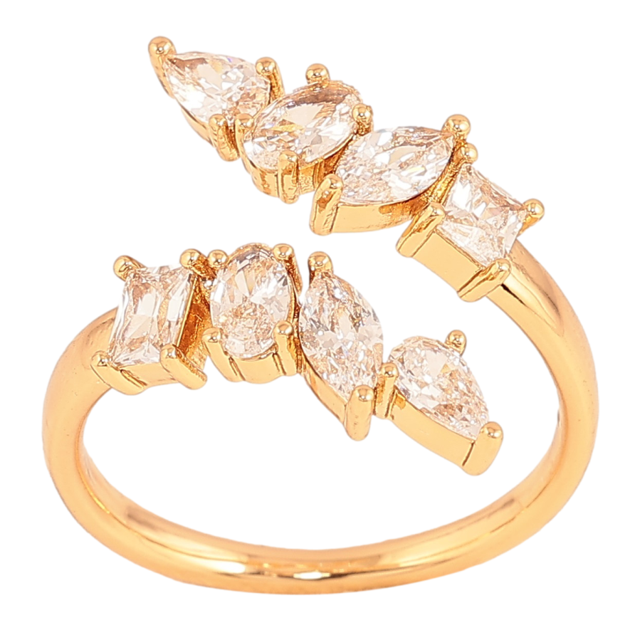 Кольцо Xuping цвет Позолота 18K "Узор с кристаллами" фото №1