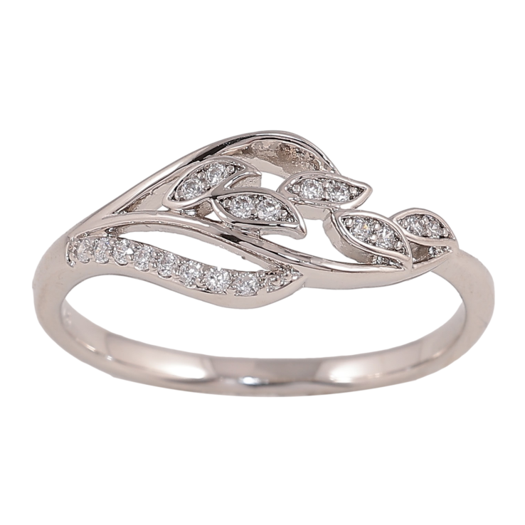 Кольцо Xuping цвет Родий "Узор с кристаллами" фото №24