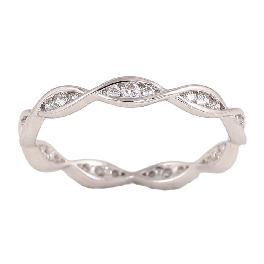 Кольцо Xuping цвет Родий "Узор с кристаллами" фото №1