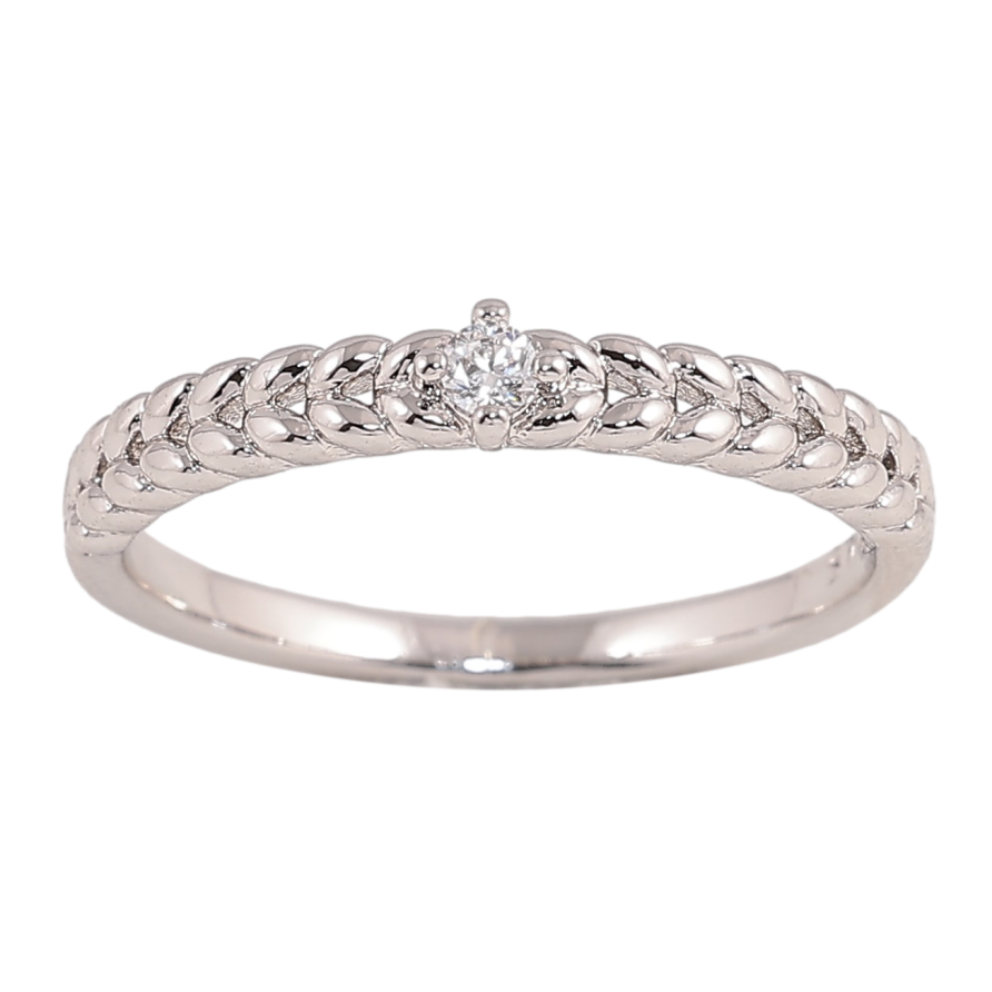 Каблучка Xuping колір Родій "Візерунок з кристалом" фото №1