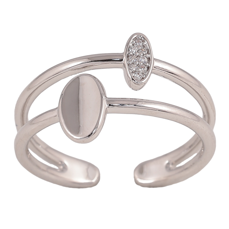 Каблучка Xuping колір Родій "Візерунок з кристалами" фото №23