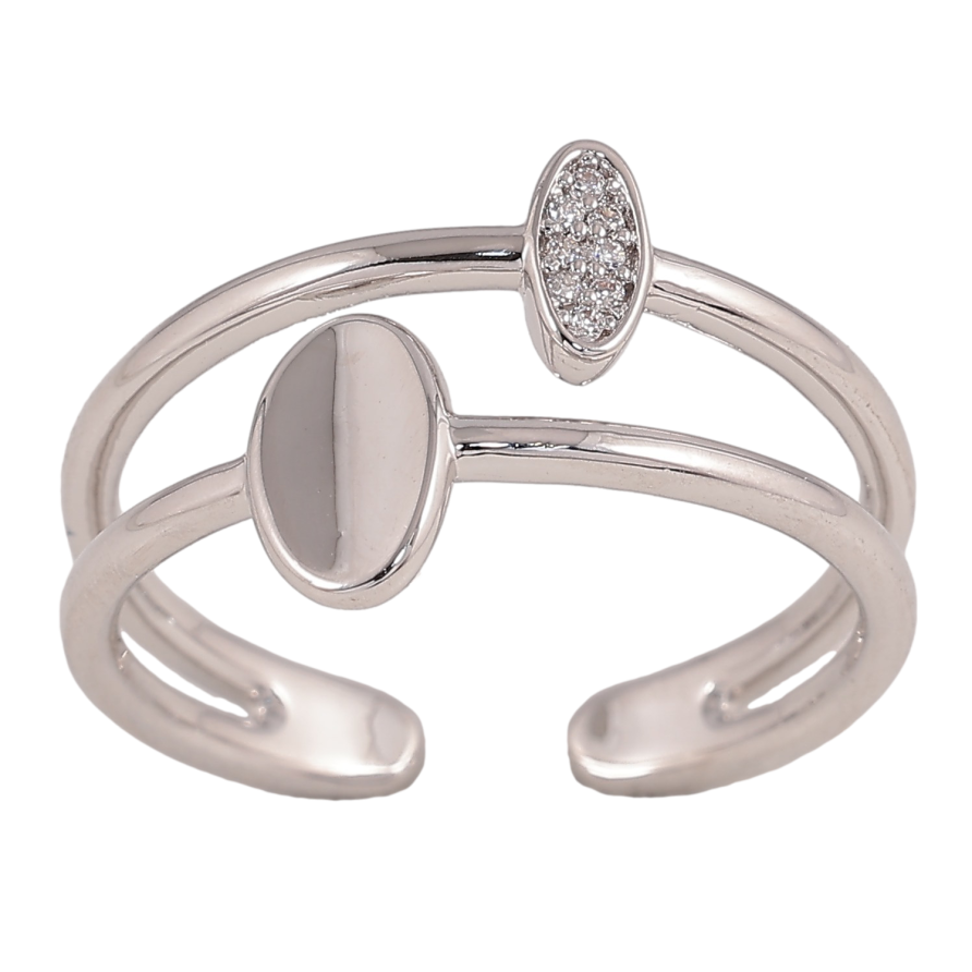 Каблучка Xuping колір Родій "Візерунок з кристалами" фото №1 Каблучка Xuping колір Родій "Візерунок з кристалами" фото №1