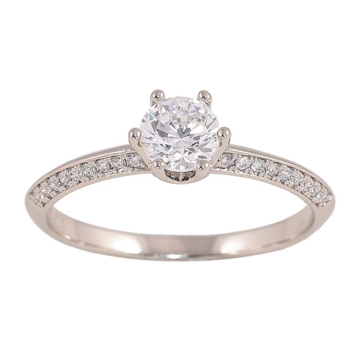 Кольцо Xuping цвет Родий "Кристалл, ø 5мм" фото №7