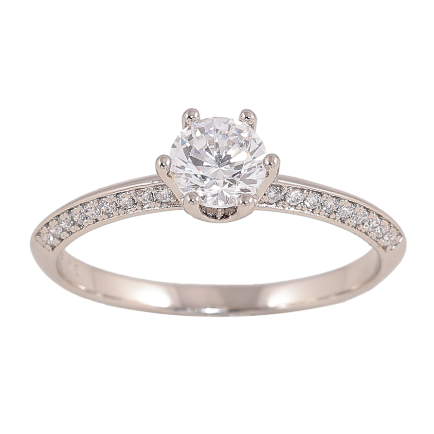 Кольцо Xuping цвет Родий "Кристалл, ø 5мм" фото №1 Кольцо Xuping цвет Родий "Кристалл, ø 5мм" фото №1