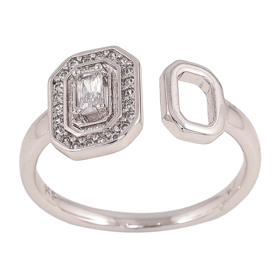 Каблучка Xuping колір Родій "Візерунок з кристалами" фото №1