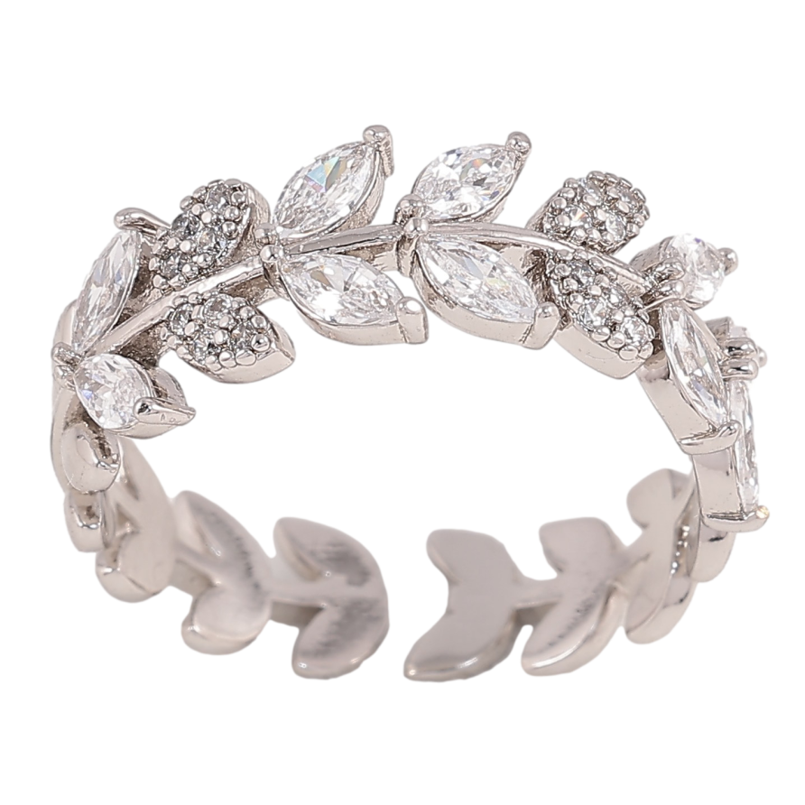 Кольцо Xuping цвет Родий "Кристальная веточка" фото №1