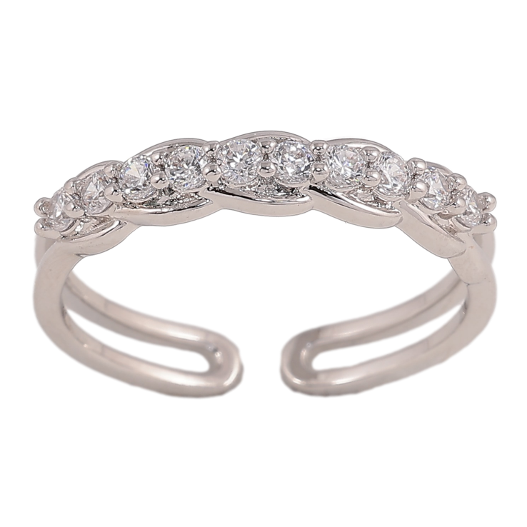 Каблучка Xuping колір Родій "Візерунок з кристалами" фото №21