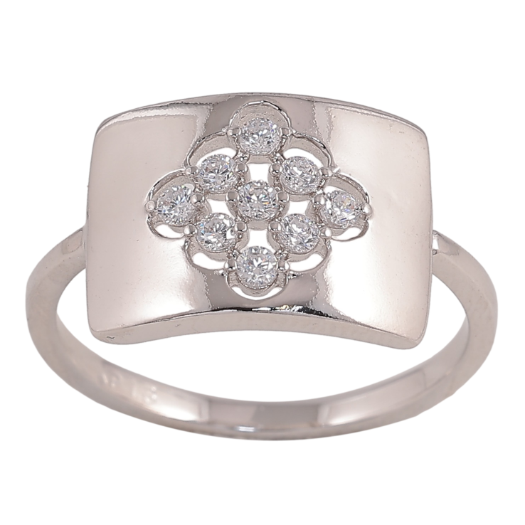 Каблучка Xuping колір Родій "Візерунок з кристалами" фото №2 Каблучка Xuping колір Родій "Візерунок з кристалами" фото №2