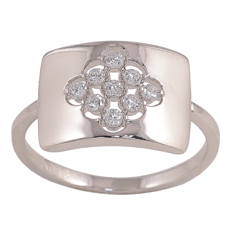 Каблучка Xuping колір Родій "Візерунок з кристалами" фото №15