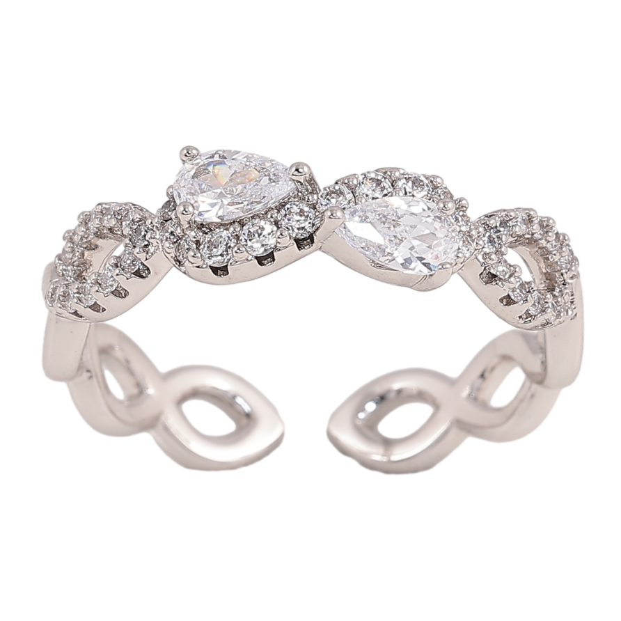 Каблучка Xuping колір Родій "Візерунок з кристалами" фото №1