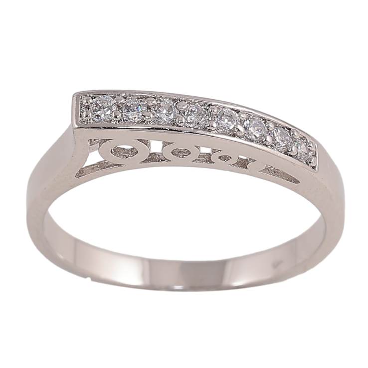 Кольцо Xuping цвет Родий "Узор с кристаллами" фото №25