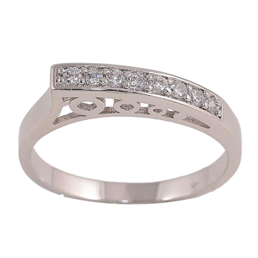 Кольцо Xuping цвет Родий "Узор с кристаллами" фото №1