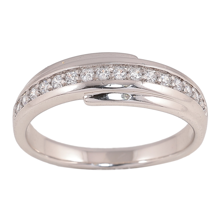 Кольцо Xuping цвет Родий "Узор с кристаллами" фото №11