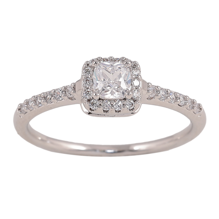 Каблучка Xuping колір Родій "Візерунок з кристалами" фото №4 Каблучка Xuping колір Родій "Візерунок з кристалами" фото №4