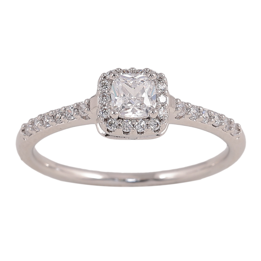 Каблучка Xuping колір Родій "Візерунок з кристалами" фото №1