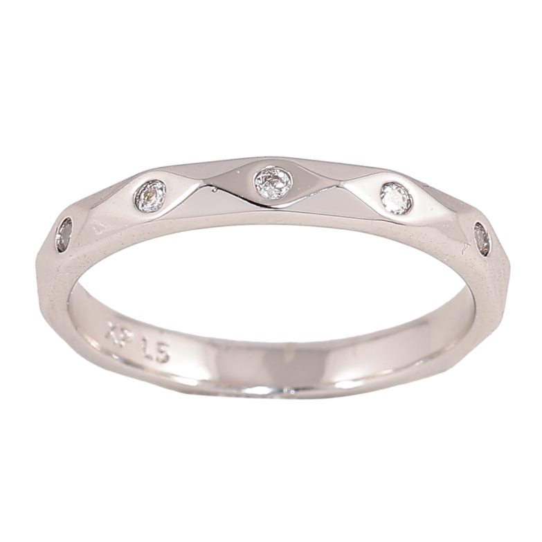 Каблучка Xuping колір Родій "Візерунок з кристалами, шир. 2.5мм" фото №1