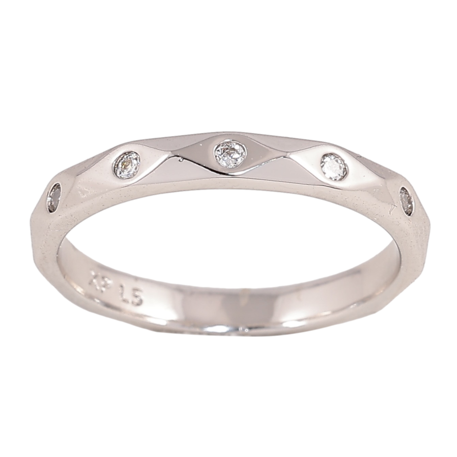 Каблучка Xuping колір Родій "Візерунок з кристалами, шир. 2.5мм" фото №1