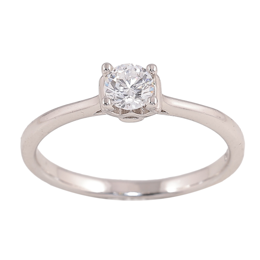 Кольцо Xuping цвет Родий "Кристалл, ø 4мм" фото №1 Кольцо Xuping цвет Родий "Кристалл, ø 4мм" фото №1