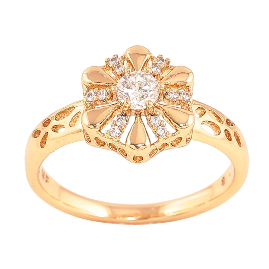Кольцо Xuping цвет позолота 18K цветок с кристаллами фото №1