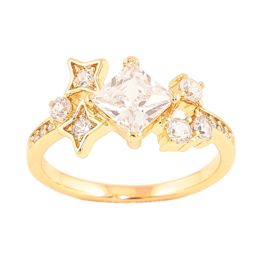 Кольцо Xuping цвет позолота 18K узор с кристаллами фото №1