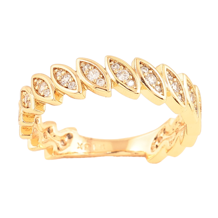 Каблучка Xuping колір позолота 18K візерунок з кристалами фото №2