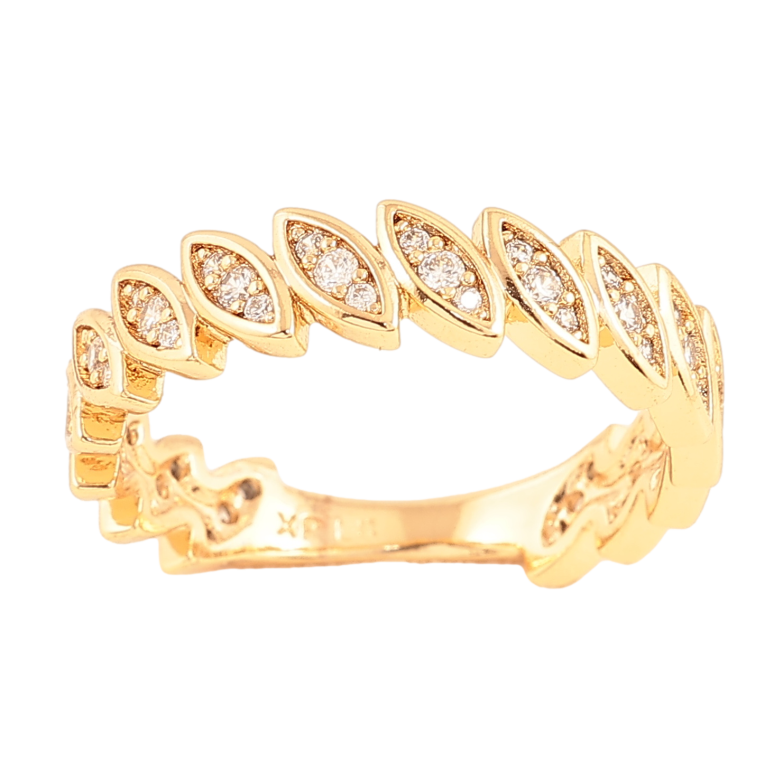Каблучка Xuping колір позолота 18K візерунок з кристалами фото №1