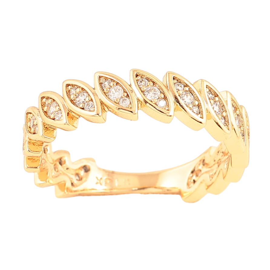 Каблучка Xuping колір позолота 18K візерунок з кристалами фото №1