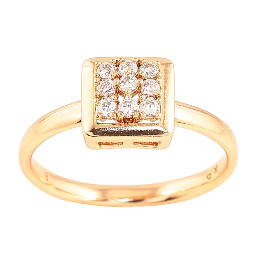 Каблучка Xuping колір позолота 18K візерунок з кристалами фото №1