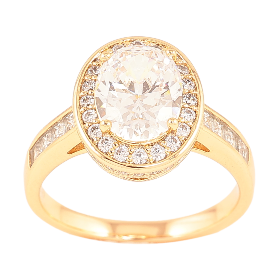 Каблучка Xuping колір позолота 18K візерунок з кристалами фото №1