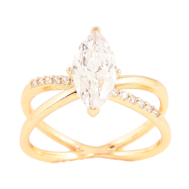 Кольцо Xuping цвет позолота 18K узор с кристаллами фото №1