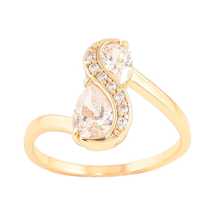 Каблучка Xuping колір позолота 18K візерунок з кристалами фото №4