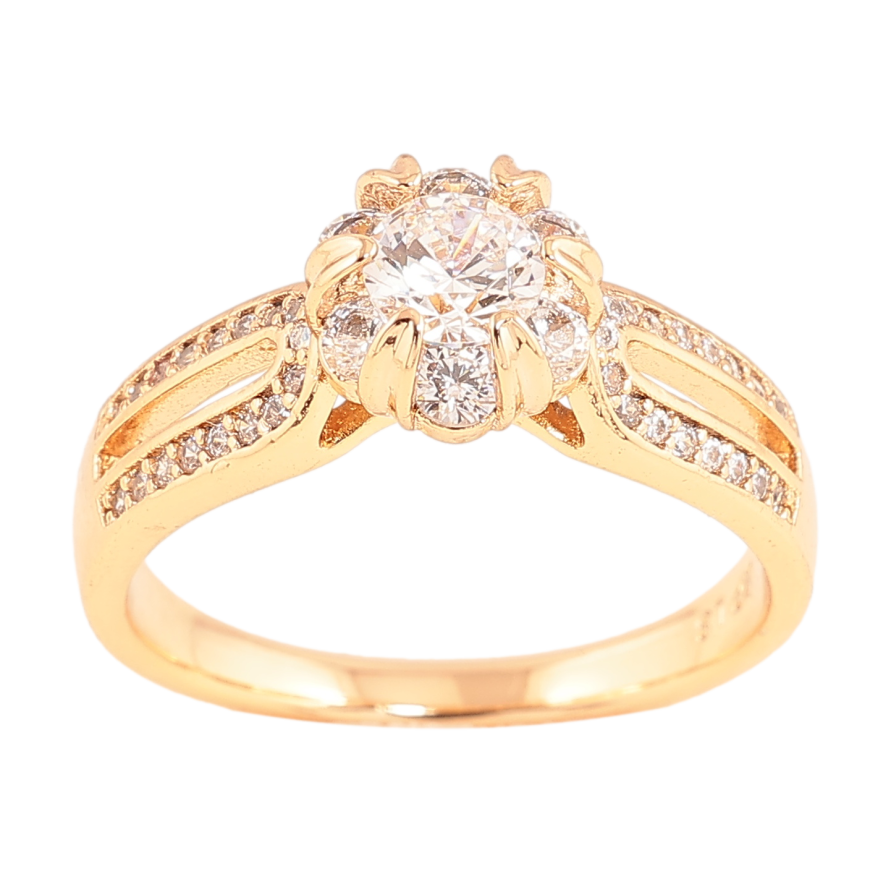 Кольцо Xuping цвет позолота 18K узор с кристаллами фото №1