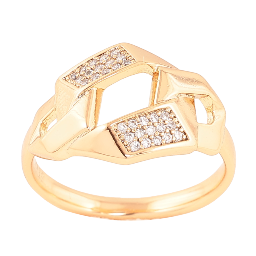 Кольцо Xuping цвет позолота 18K узор с кристаллами фото №1