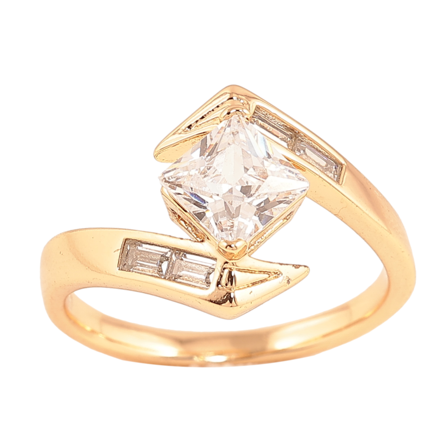 Каблучка Xuping колір позолота 18K візерунок з кристалами фото №1