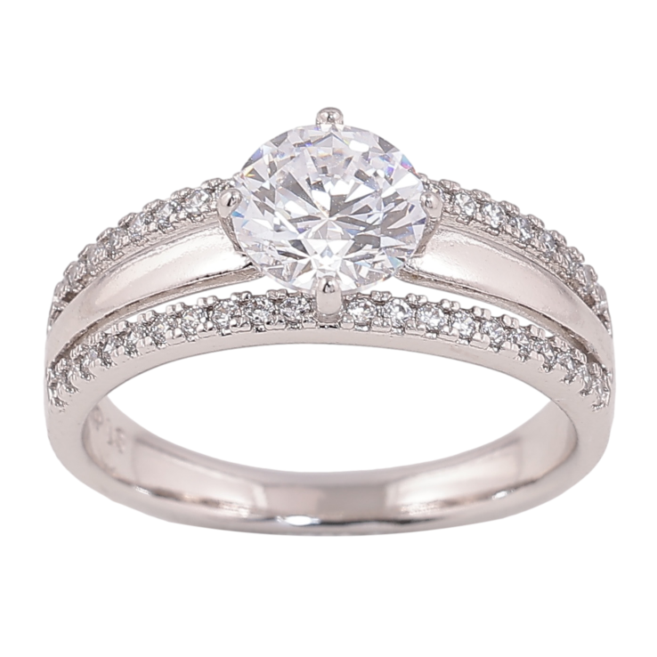 Кольцо Xuping цвет родий узор с кристаллами фото №8