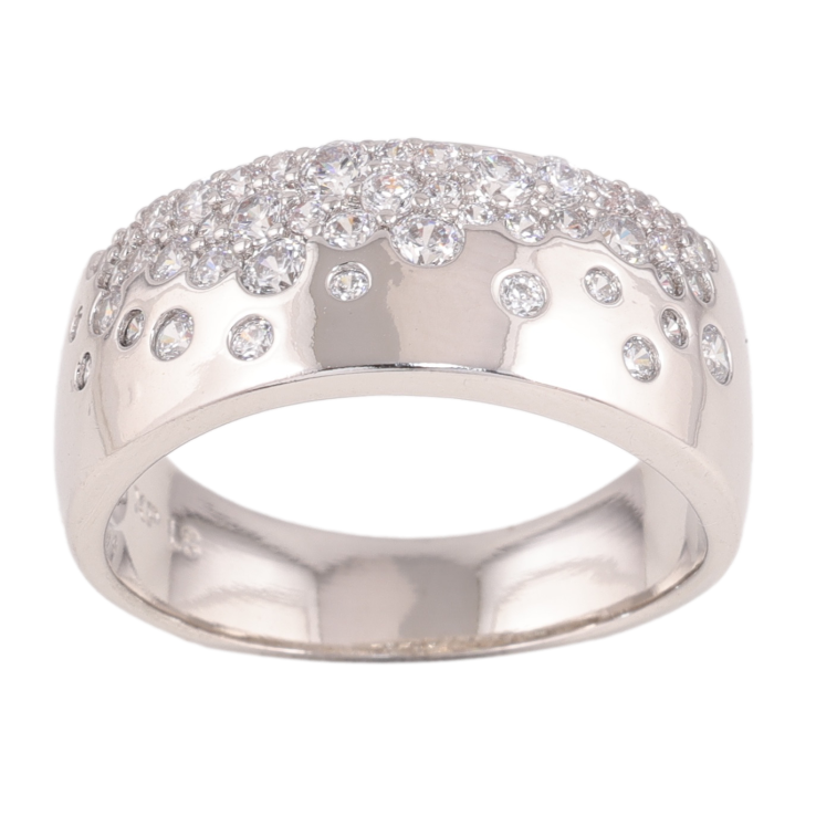 Каблучка Xuping колір родій візерунок з кристалами фото №5