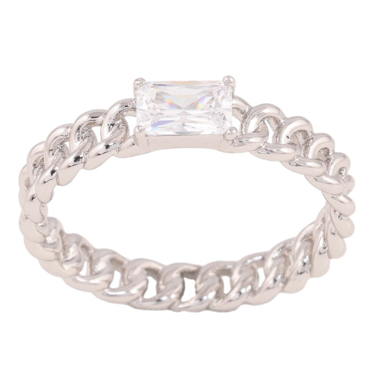 Каблучка Xuping колір родій візерунок ланцюжок з кристалами фото №22