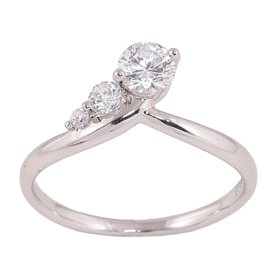 Кольцо Xuping цвет родий узор с кристаллами фото №1