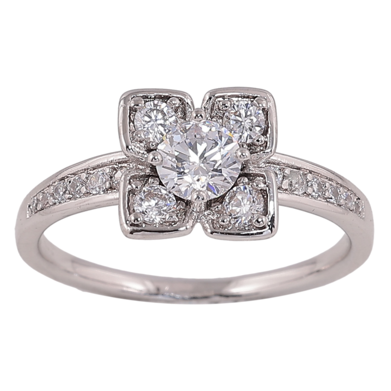 Каблучка Xuping колір родій квіточка з кристалами фото №12