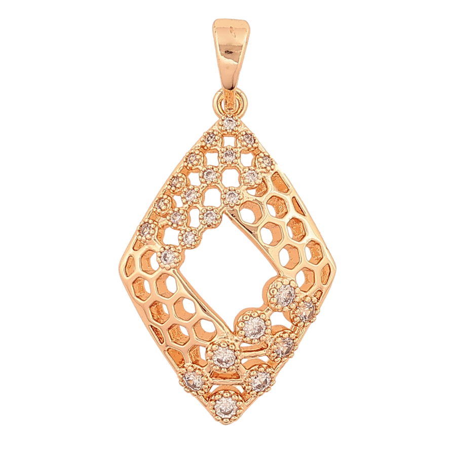 Кулон Xuping M&L колір 18K "Ромб із кристалами" для ланцюжка до 5мм фото №1