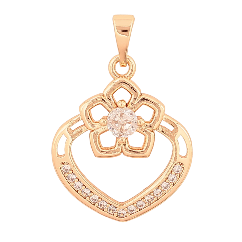 Кулон Xuping M&L колір 18K "Серце з квіточкою" для ланцюжка до 5мм фото №1 Кулон Xuping M&L колір 18K "Серце з квіточкою" для ланцюжка до 5мм фото №1