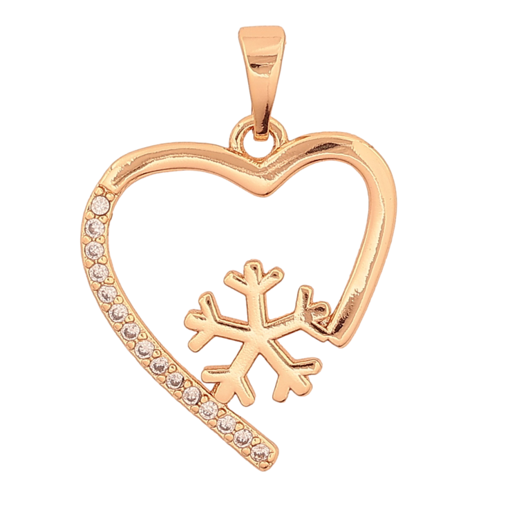 Кулон Xuping M&L колір 18K "Серце зі сніжинкою" для ланцюжка до 5мм фото №11