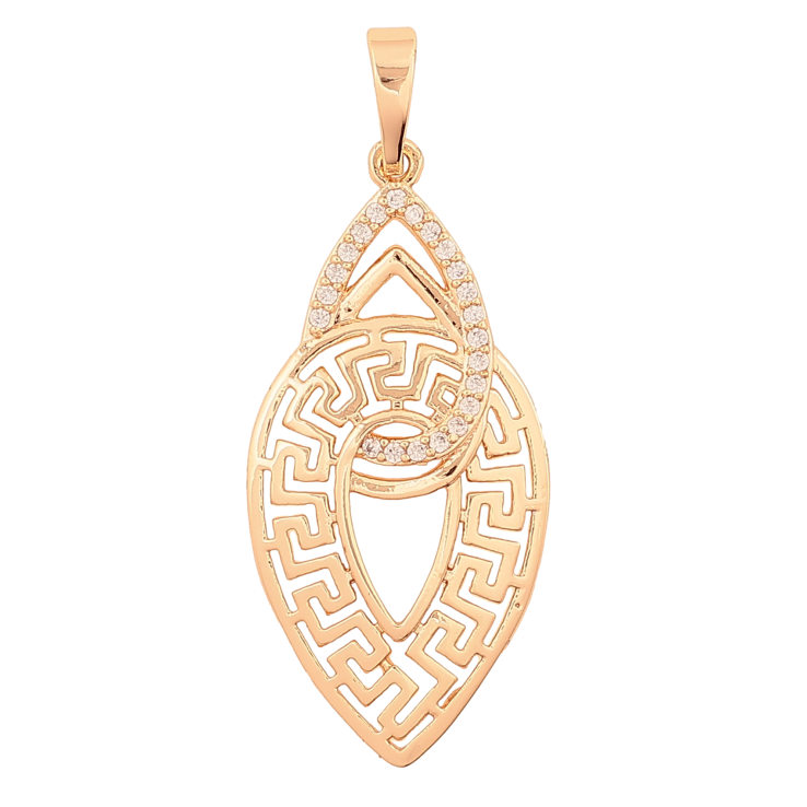 Кулон Xuping M&L колір 18K "Грецький візерунок з кристалами" для ланцюжка до 6мм фото №16