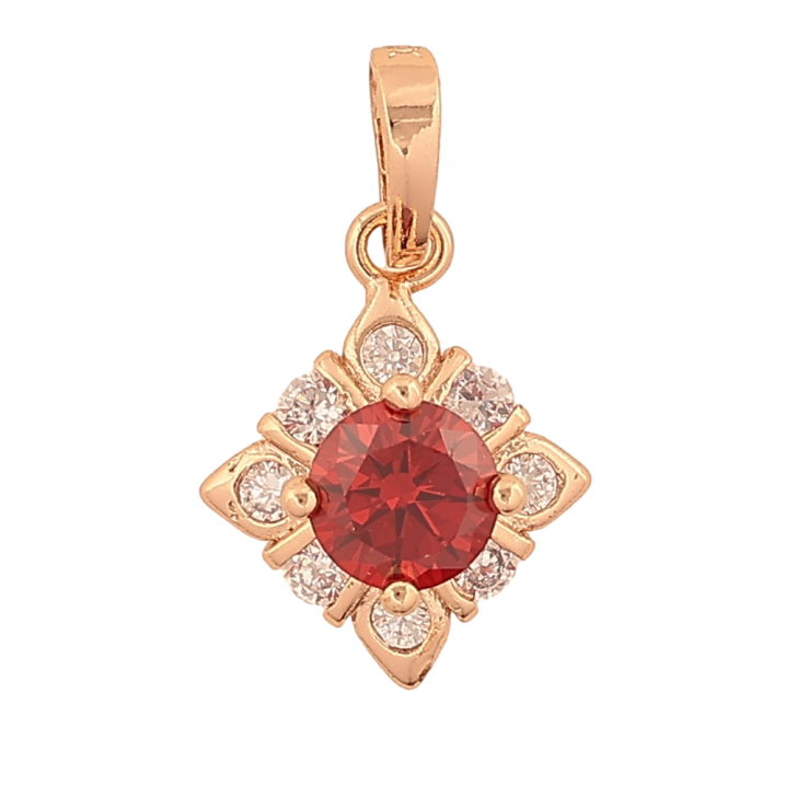 Кулон Xuping M&L колір 18K "Ромбова підвіска з червоним кристалом" для ланцюжка до 5мм фото №21