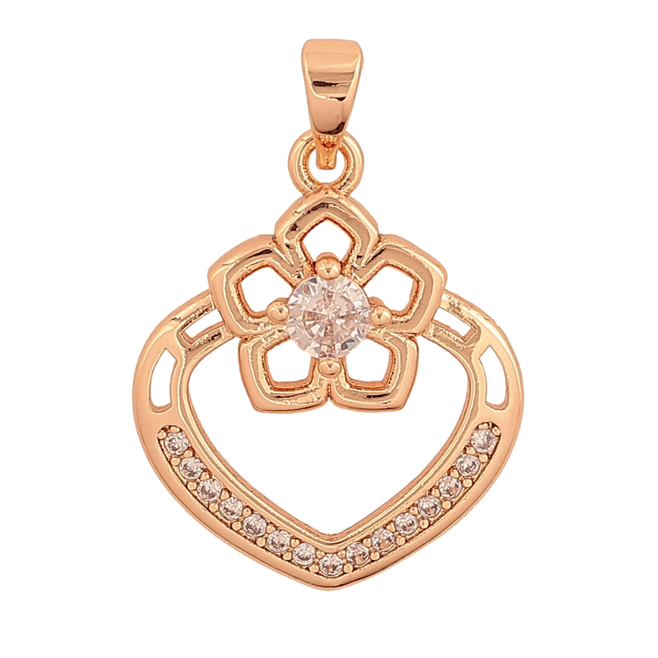 Кулон Xuping M&L колір 18K "Серце з квіточкою" для ланцюжка до 5мм фото №20